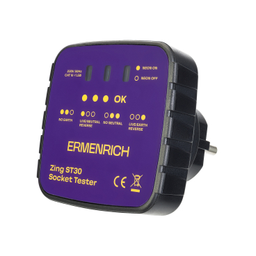 Тестер розеток Ermenrich Zing ST30, фиолетовый Арт.  83818_1